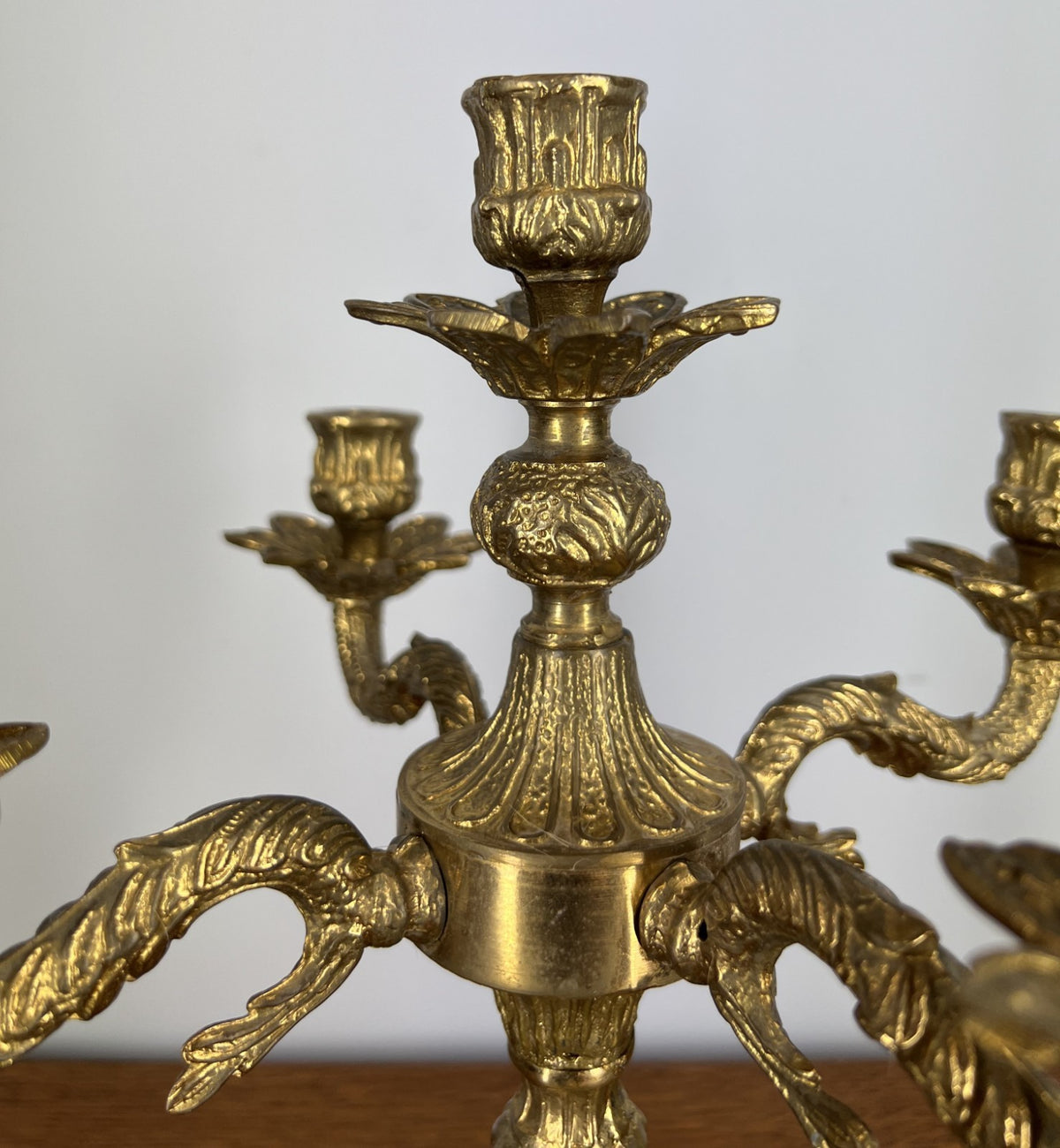 Candelabra Vintage Brass Five Arm Ornate Candle Holder LOT 4033