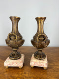 Mantel Clock Antique French Art Nouveau Style Bronze Garniture Set LOT 46393