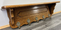 French Vintage Style Coat Rack Oak 5 Hooks Ornate Wall Shelf Coat LOT 47240