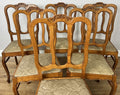 Dining Chairs Vintage French Louis Style Oak Set Upholstered Seats LOT 48852