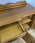 Sideboard Vintage French Louis Style Oak 4 Door Cupboard Carved Cabinet LOT 636116