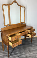 Vintage Dressing Table with Mirror French Oak Louis Vanity Table Makeup LOT 455710