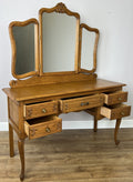 Dressing Table with Mirror Vintage French Oak Louis Vanity Table Makeup LOT 632110