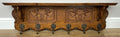 Coat Rack Vintage French Carved Oak Wall Mounted 6 Hooks Rack Hanger LOT 62271