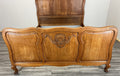 Bed Vintage French Louis XVI Double Bed Frame Oak Carved Headboard LOT 47043