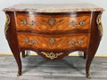 Chest of Drawers Vintage French Style Marble Top Walnut Cabinet LOT 47814
