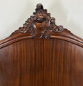 Bed Antique French Style Double Bed Frame Walnut Carved Headboard LOT 46166