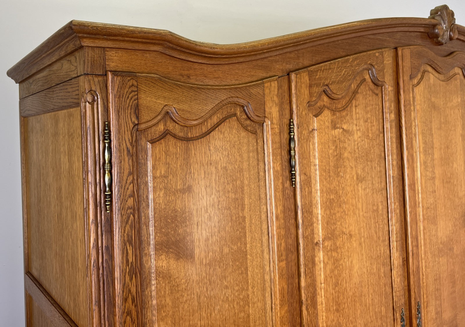 Wardrobe Vintage French Louis XVI Style Oak Five Door Carved Armoire LOT 63973