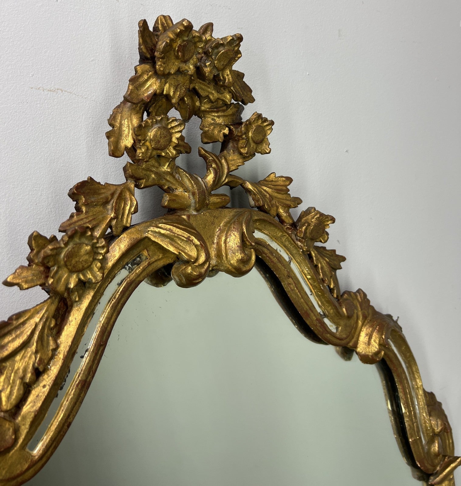 Vintage French Style Carved Wall Mirror Ornate Gilt Wooden Wall Frame LOT 47766