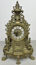 Clock Vintage French Style Quartz Ornate Roman Numeral Mantel Clock LOT 6443
