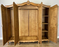 Wardrobe Vintage French Louis XVI Style Oak Four Door Carved Armoire LOT 638410