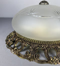 Ceiling Lamp Vintage Style Brass Pendant Glass Chandelier Light LOT 51547