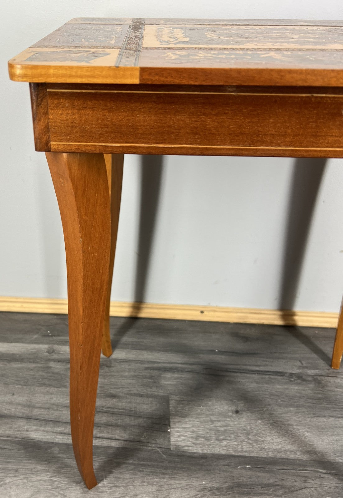 Vintage French Jewellery Table Marquetry Inlaid Music Box Cabinet LOT 42594