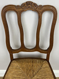 Dining Chairs Vintage French Louis Style Oak Rush Seat Set of 6 Chairs LOT 63489