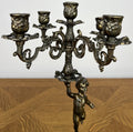 Candelabra Vintage French Cherub 5 Arm Ornate Candle Holder LOT 60573