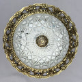 Ceiling Lamp Vintage French Brass Pressed Crystal Pendant Chandelier LOT 60002