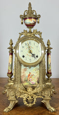 Lancini Imperial Ormolu Porcelain Gilt Brass Mantle Clock  LOT 46382