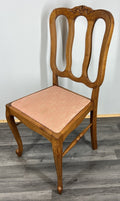 Chairs Vintage French Louis XVI Style Oak Upholstered Set of 5 Carved LOT 44024