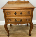 Pair of Bedside Tables Vintage French Louis Oak  Nightstands Cabinets LOT 49084