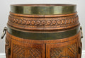 Cabinet Vintage French Style Barrel Drink Cabinet Oak Carved Storage LOT 49624