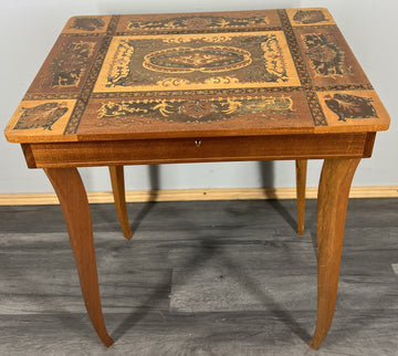 Vintage French Jewellery Table Marquetry Inlaid Music Box Cabinet LOT 42590