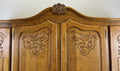 Wardrobe Vintage French Louis XVI Style Oak Four Door Carved Armoire LOT 48112