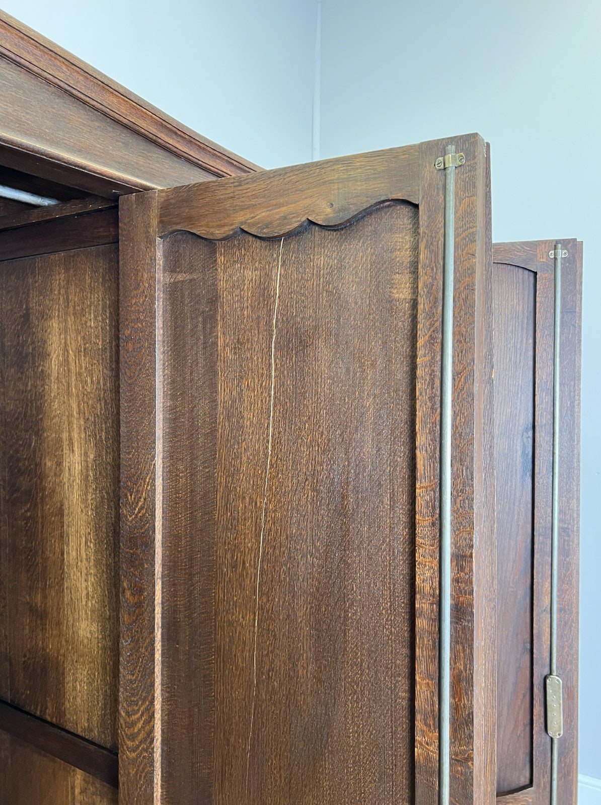 Wardrobe Vintage French Louis XVI Style Oak Four Door Carved Armoire LOT 6505