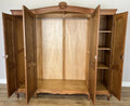 Wardrobe Vintage French Louis XVI Style Four Door Oak Carved Armoire LOT 641210
