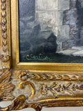 Oil Painting Vintage French Framed Landscape 71cm x 60cm Wall Art LOT 51233