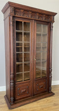 Bookcase Antique French Style Glazed Display Cabinet Oak Sideboard LOT 6545