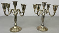 Pair of Candelabras Vintage French Style Metal Five Arm Candle Holders LOT 6486