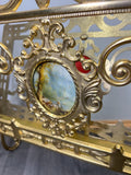 Newspaper Rack Vintage French Brass Ornate Freestanding Holder LOT 46826