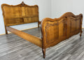 Bed Vintage French Louis XVI Double Bed Frame Oak Carved Headboard LOT 45981