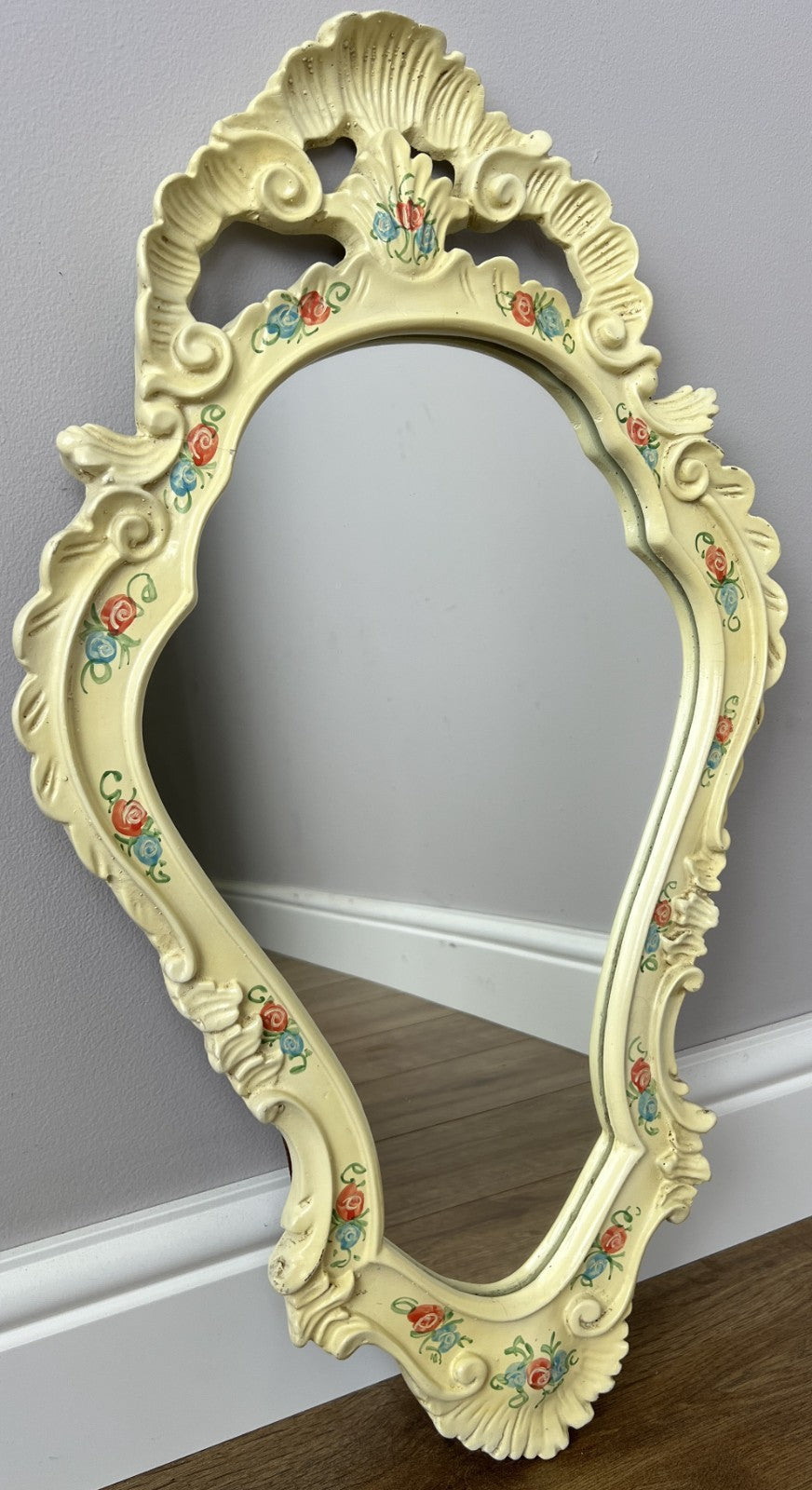 Mirror Vintage French Decorative Floral Wall Mirror Ornate Frame LOT 63300