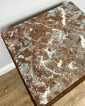 Bedside Table Antique French Art Deco Marble Top Oak Cabinet Nightstand LOT 623810