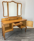 Vintage Dressing Table with Mirror French Oak Louis Vanity Table Makeup LOT 452212