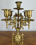 Mantel Clock Vintage French Style Architectural Brass Garniture Set LOT 464510
