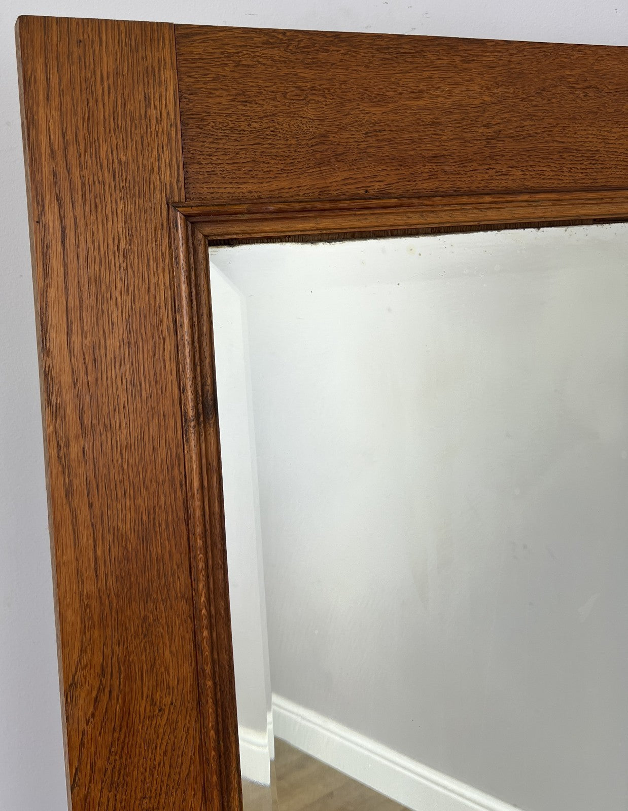 Mirror Antique French Style Wall Mirror Oak Carved Decorative Frame LOT 61972