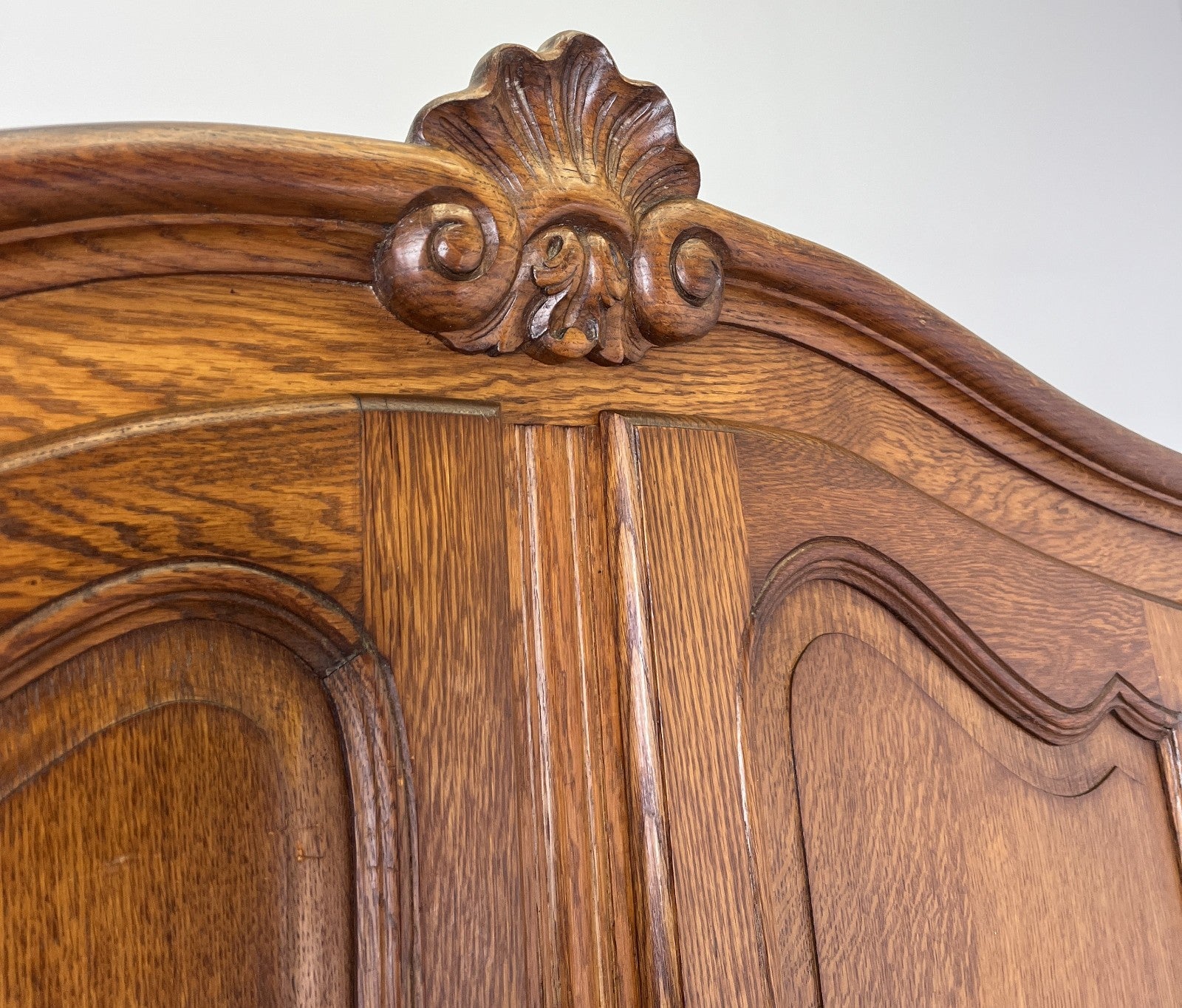 Wardrobe Vintage French Louis XVI Style Four Door Oak Carved Armoire LOT 608010