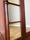 Wardrobe Antique French Style Oak Mirrored Two Drawers Carved Armoire LOT 6541