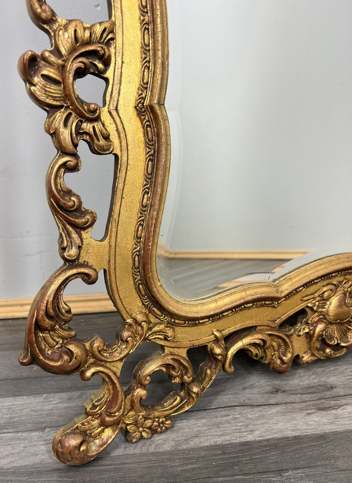 Vintage French Style Carved Wall Mirror Ornate Wall Frame LOT 45322