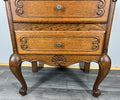 Pair of Bedside Tables Vintage French Louis XVI Oak Carved Cabinets LOT 44063