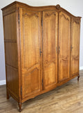 Wardrobe Vintage French Louis XVI Style Oak Four Door Carved Armoire LOT 64011