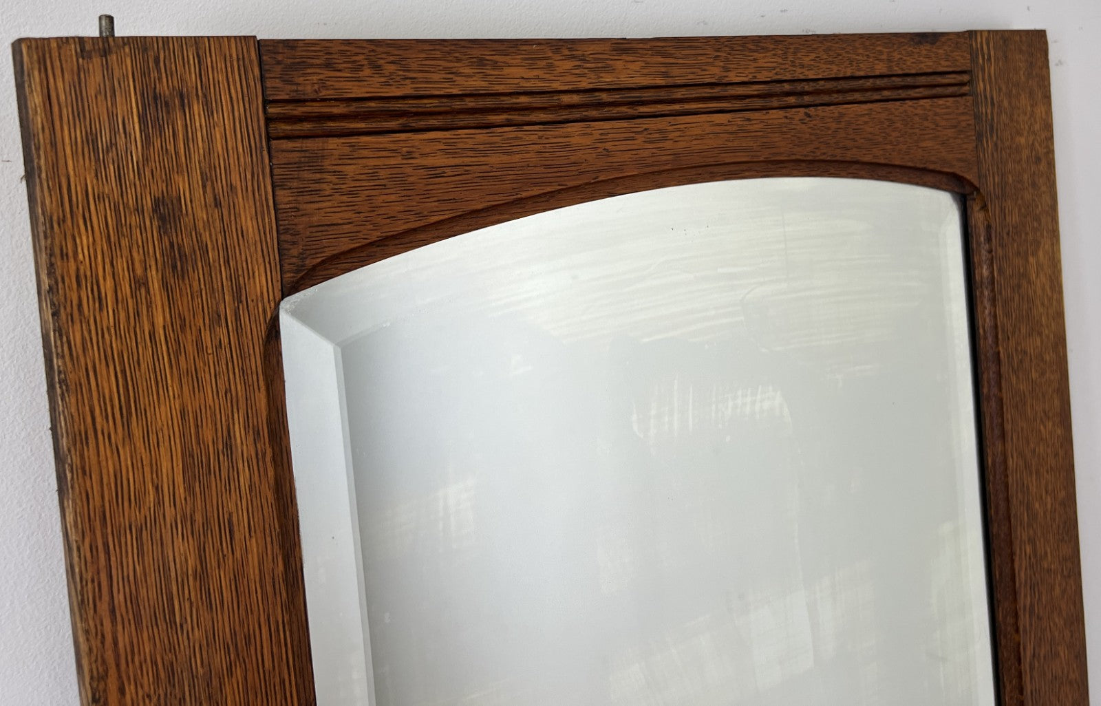 Mirror Antique French Style Oak Carved Wardrobe Mirror Polished Glass LOT 61905