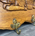 French Vintage Style Coat Rack Oak 5 Hooks Ornate Wall Shelf Coat LOT 46937