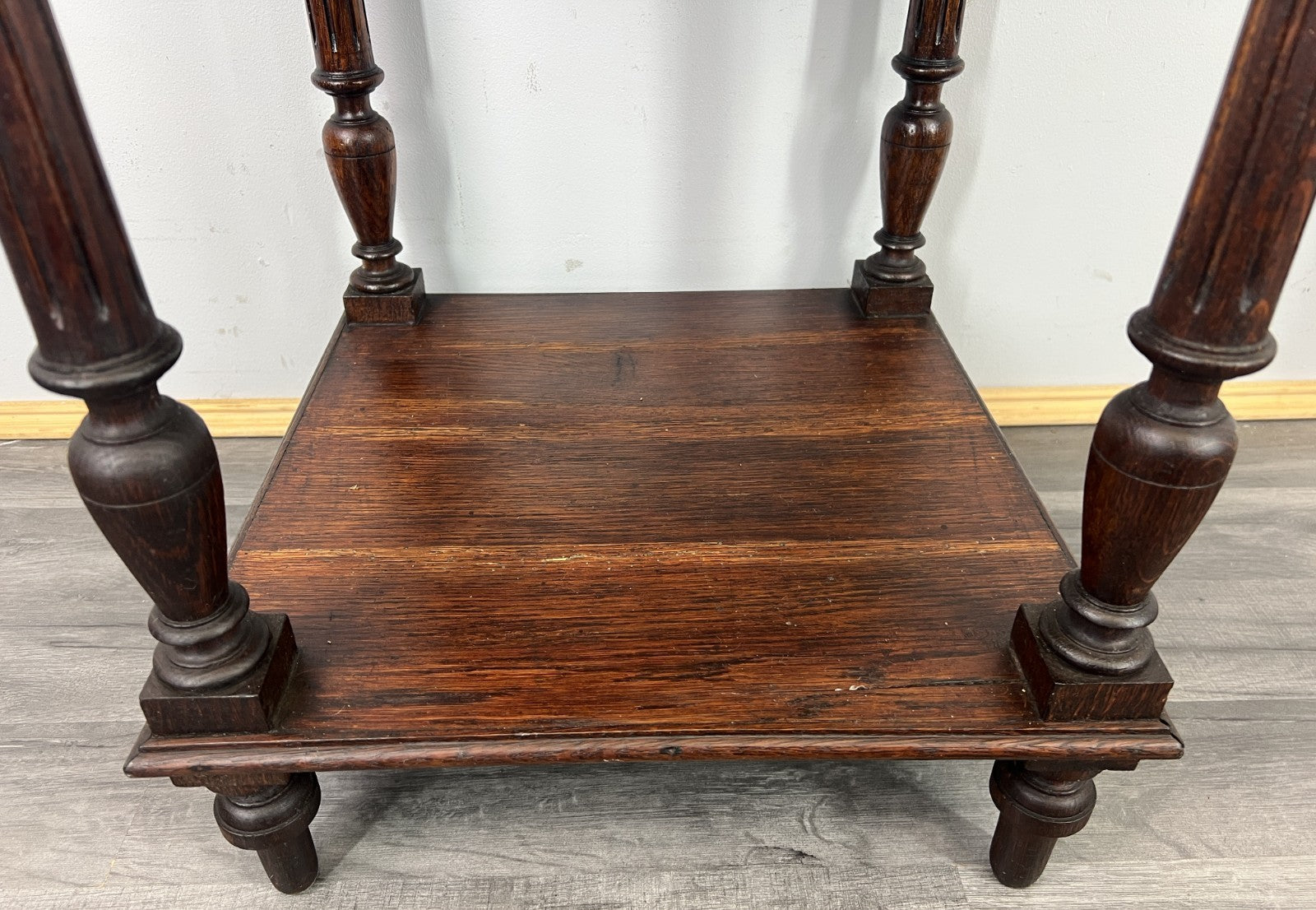 Bedside Table Antique French Oak Marble Top Cabinet Nightstand LOT 48066
