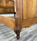 Bed Vintage French Louis XVI Double Bed Frame Oak Carved Headboard LOT 45875