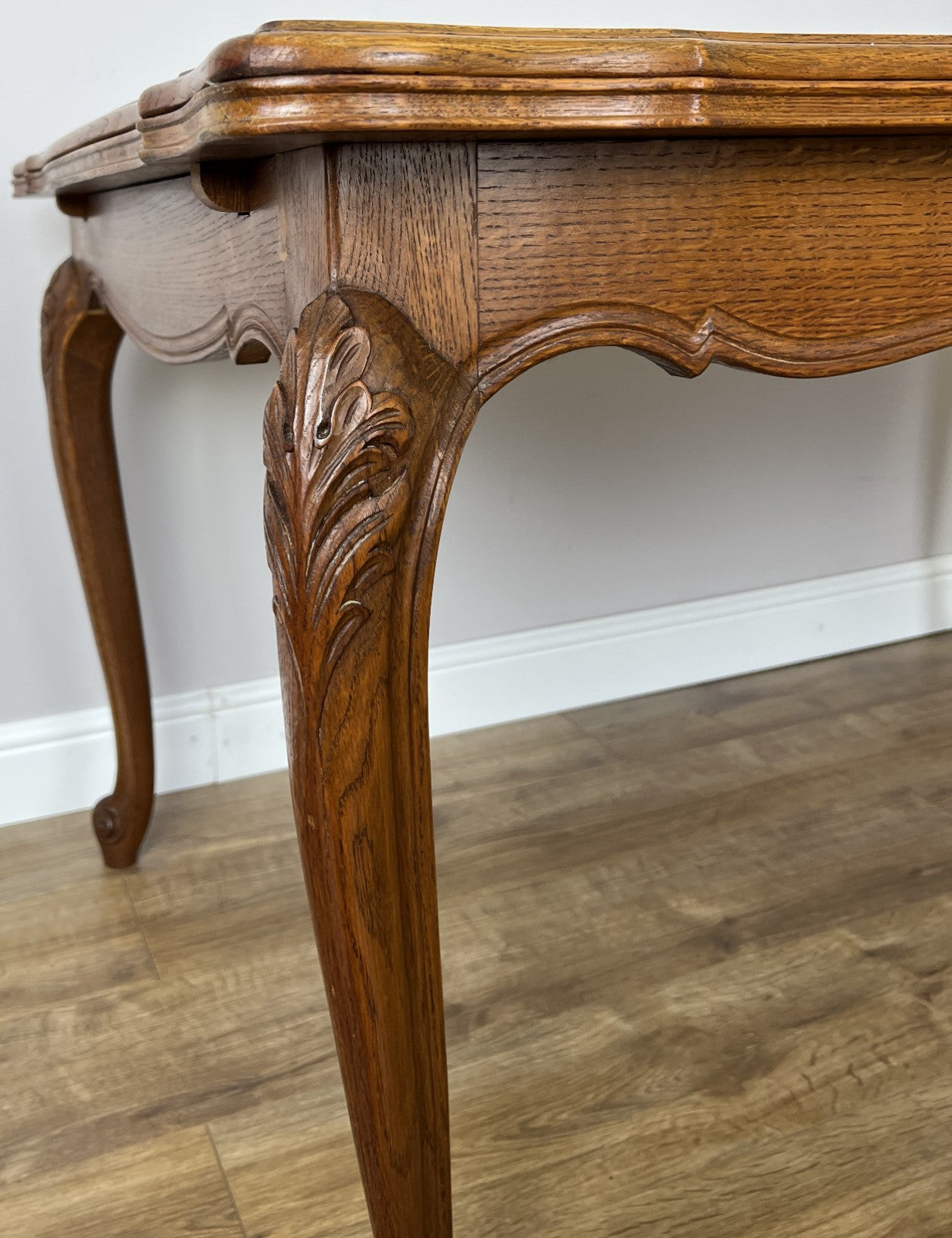 Dining Table Vintage French Louis XVI Carved Oak Extendable Table LOT 635710