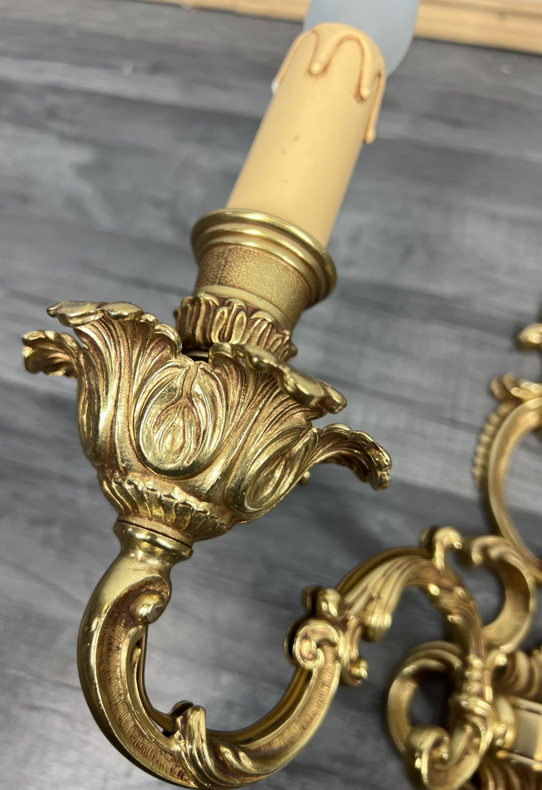Pair of Wall Lights Vintage French Double Arm Ornate Rococo Sconces LOT 44109