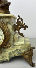 Clock Antique French Ornate Figural Marble Forgeron Mantel Clock LOT 6479